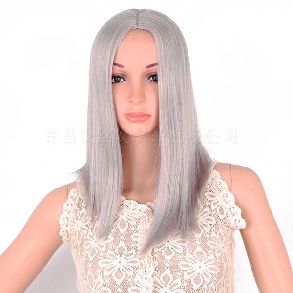 women's wigs fashion straight hair split long chemical fiber high temperature silk cover, Black
women's wigs fashion straight hair split long chemical fiber high temperature silk cover, Black
