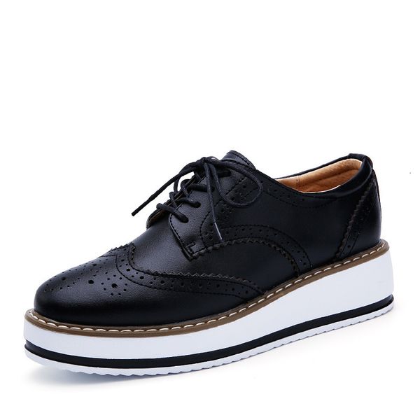 dress shoes spring autumn flat oxford for women platform woman brogue patent leather flats lace up female 221118, Black
dress shoes spring autumn flat oxford for women platform woman brogue patent leather flats lace up female 221118, Black