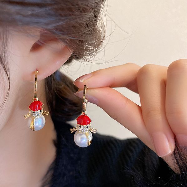 s3331 gold plated s925 silver needle dangle earrings for women stud sweet zircon chiristmas snowman pearl earrings
s3331 gold plated s925 silver needle dangle earrings for women stud sweet zircon chiristmas snowman pearl earrings