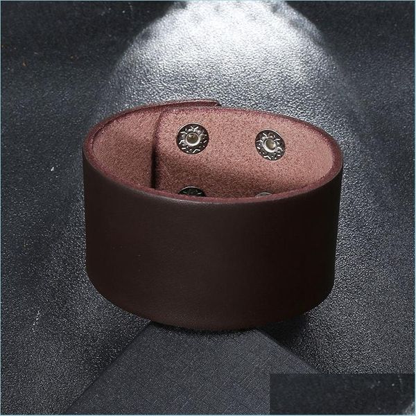 bangle punk simple leather bangle cuff button adjustable bracelet wristand for men women fashion jewelry black drop delivery bracelet dhge2
bangle punk simple leather bangle cuff button adjustable bracelet wristand for men women fashion jewelry black drop delivery bracelet dhge2