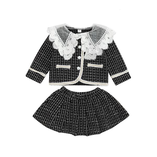clothing sets infant kids girls 2pcs outfit lace ruffle neckline button closure long sleeve plaid elegant outerwear elastic waist skirt 1 6t, White
clothing sets infant kids girls 2pcs outfit lace ruffle neckline button closure long sleeve plaid elegant outerwear elastic waist skirt 1 6t, White