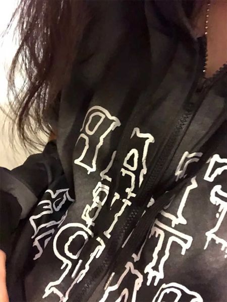 men's hoodies sweatshirts dark harajuku retro washed letter print gradual change hooded zip-up cardigan sweater men and women graffiti, Black
men's hoodies sweatshirts dark harajuku retro washed letter print gradual change hooded zip-up cardigan sweater men and women graffiti, Black