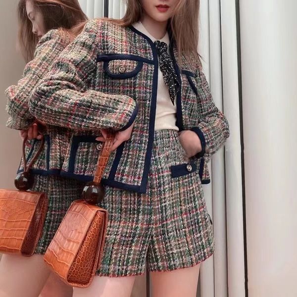 womens two piece pants casual tweed plaid twopiece sets vintage oneck french brand autumn winter outwear shorts office ladies elegant suits, White
womens two piece pants casual tweed plaid twopiece sets vintage oneck french brand autumn winter outwear shorts office ladies elegant suits, White