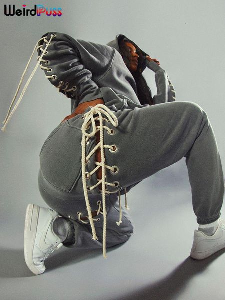 women s two piece pants weird puss chic hollow bandage 2 set casual sporty pocket hoodie pullover harem warmth matching streetwear outfits 2, White
women s two piece pants weird puss chic hollow bandage 2 set casual sporty pocket hoodie pullover harem warmth matching streetwear outfits 2, White