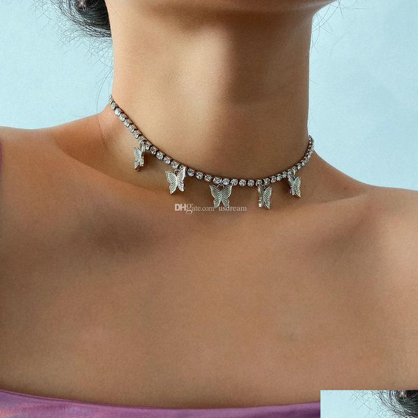 chokers iced out diamond butterfly necklace chokers tennis chains necklaces tassels fashion jewelry for women drop delivery pendants dhaty, Golden;silver
chokers iced out diamond butterfly necklace chokers tennis chains necklaces tassels fashion jewelry for women drop delivery pendants dhaty, Golden;silver