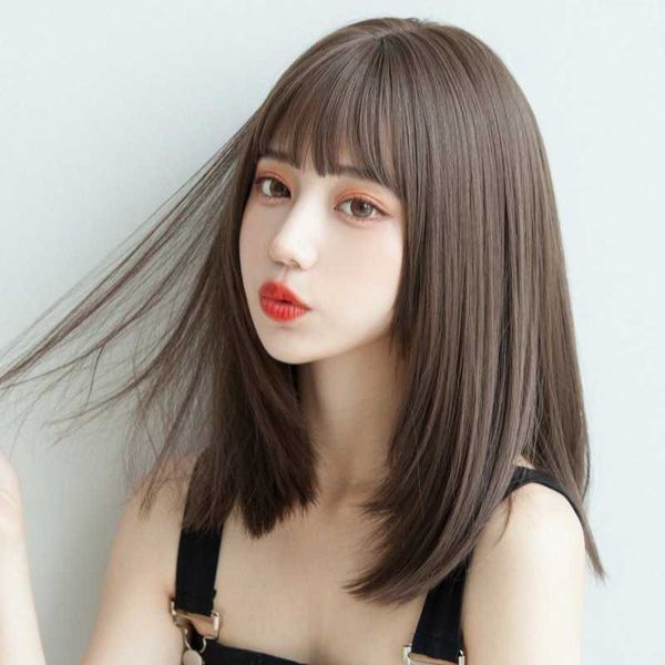 women's wigs japane and korean medium net red shoulder gth collarbone inner buckle long straight hair set, Black
women's wigs japane and korean medium net red shoulder gth collarbone inner buckle long straight hair set, Black