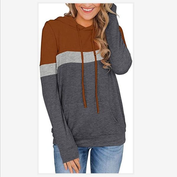 In autumn European and American Women's Hoodies & Sweatshirts new loose casual blouse in color contrast stitching hooded sweater, Pink
In autumn European and American Women's Hoodies & Sweatshirts new loose casual blouse in color contrast stitching hooded sweater, Pink