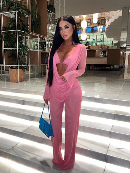 women s two piece pants hirigin mesh 3 set halter bra ruched cover up loose see through club party matching autumn outfit 221118, White
women s two piece pants hirigin mesh 3 set halter bra ruched cover up loose see through club party matching autumn outfit 221118, White