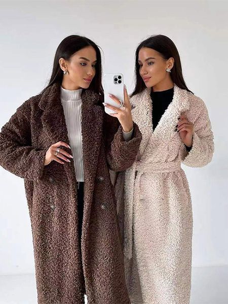 women's wool blends winter women thick warm solid woolen coat lapel lace up office lady long windbreaker female elegant casual streetwe, Black
women's wool blends winter women thick warm solid woolen coat lapel lace up office lady long windbreaker female elegant casual streetwe, Black