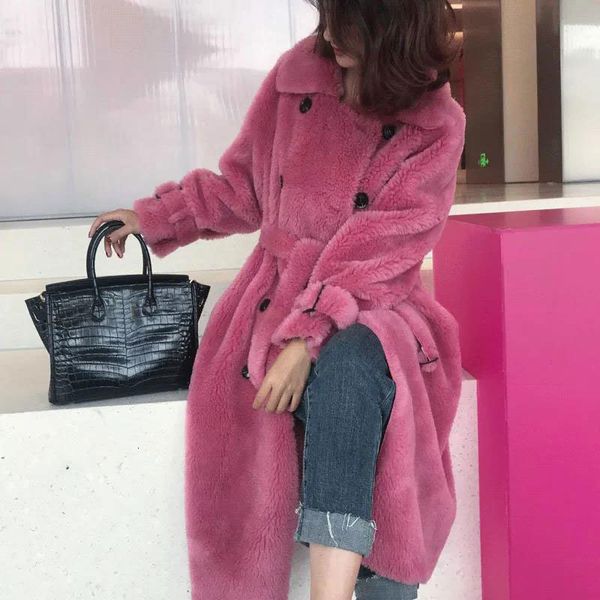 women's fur faux winter coat thick warm jacket casual loose double breasted long coats overcoat femme streetwear 221118, Black
women's fur faux winter coat thick warm jacket casual loose double breasted long coats overcoat femme streetwear 221118, Black