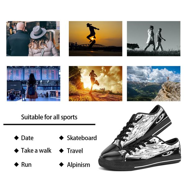 custom shoes classic canvas low cut skateboard casual triple black accept customization uv printing low mens womens sports sneakers breathab
custom shoes classic canvas low cut skateboard casual triple black accept customization uv printing low mens womens sports sneakers breathab