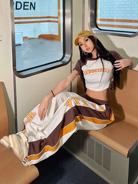 women s two piece pants fashion summer outfits short sleeve print crop straight contrast female japanese harajuku casual sets 221118, White
women s two piece pants fashion summer outfits short sleeve print crop straight contrast female japanese harajuku casual sets 221118, White