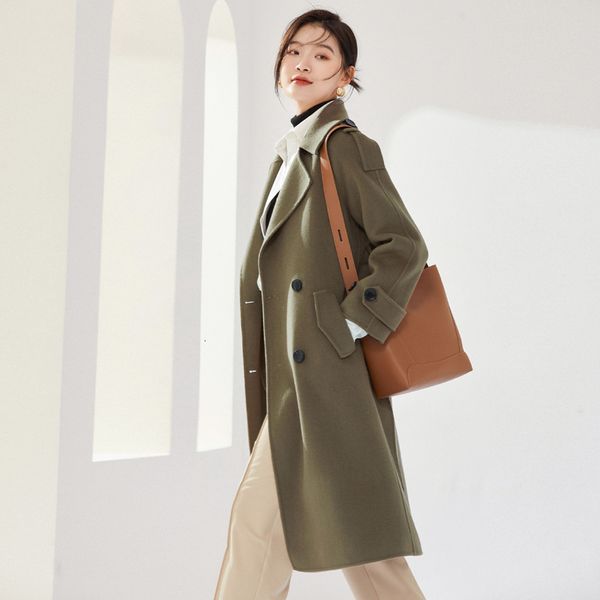 women's wool blends high end shopping malls supply 100 pure wool overcoat women's medium long loose thin temperament suit collar c, Black
women's wool blends high end shopping malls supply 100 pure wool overcoat women's medium long loose thin temperament suit collar c, Black