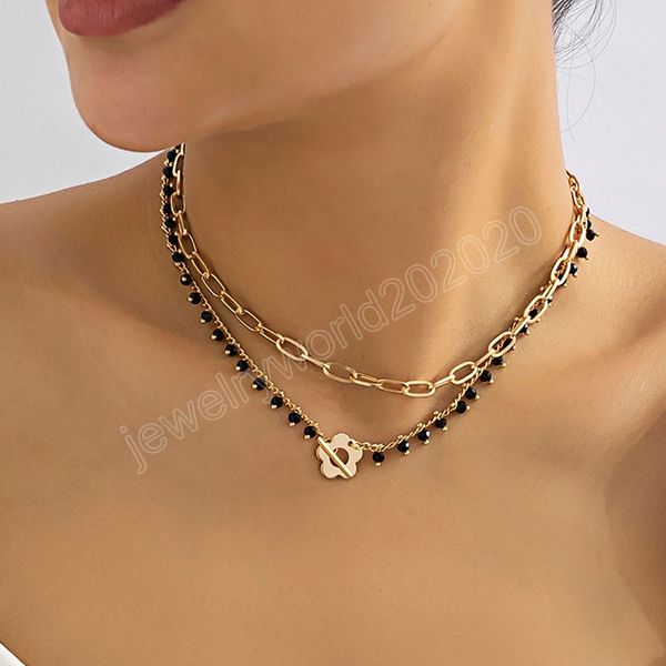 vintage simple black beads tassel pendant necklace multi layer gold color metal collar necklaces girls fashion jewelry, Silver
vintage simple black beads tassel pendant necklace multi layer gold color metal collar necklaces girls fashion jewelry, Silver