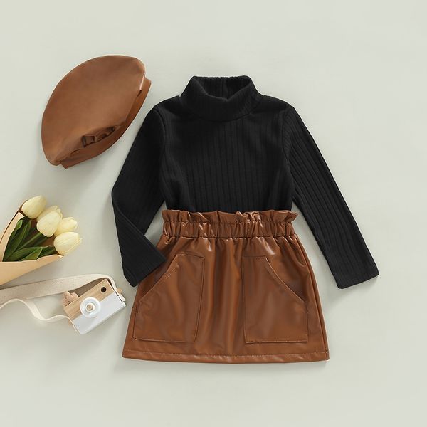 clothing sets 1 6y kids girls autumn winter clothes set baby long sleeve knit sweater pu leather skirts beret hat children outfits 221118, White
clothing sets 1 6y kids girls autumn winter clothes set baby long sleeve knit sweater pu leather skirts beret hat children outfits 221118, White
