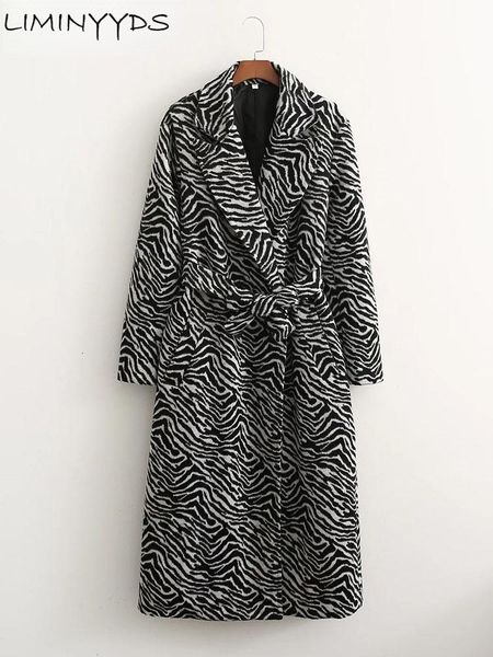 women's wool blends fashion zebra stripe print winter long coat women with belt double breasted thick warm soft slim fit elegant street, Black
women's wool blends fashion zebra stripe print winter long coat women with belt double breasted thick warm soft slim fit elegant street, Black