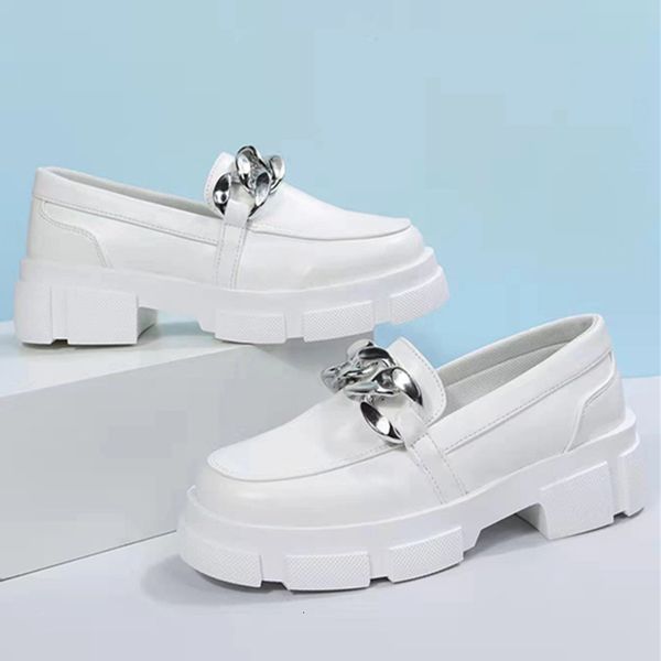 dress shoes women platform all cowhide white metal chain decoration height increase slip on for 221118, Black
dress shoes women platform all cowhide white metal chain decoration height increase slip on for 221118, Black