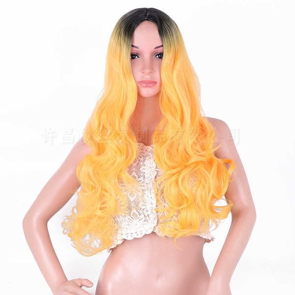 women's wigs chemical fiber long gradual color medium large wave curly hair sale, Black
women's wigs chemical fiber long gradual color medium large wave curly hair sale, Black