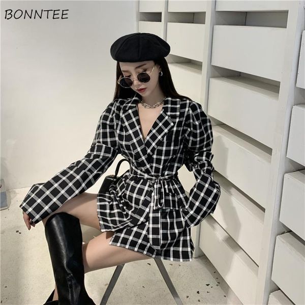 women s jackets basic women daily spring korean style casual pockets fashion plaid bf design slim all match feminino coats teens 221118, Black;brown
women s jackets basic women daily spring korean style casual pockets fashion plaid bf design slim all match feminino coats teens 221118, Black;brown