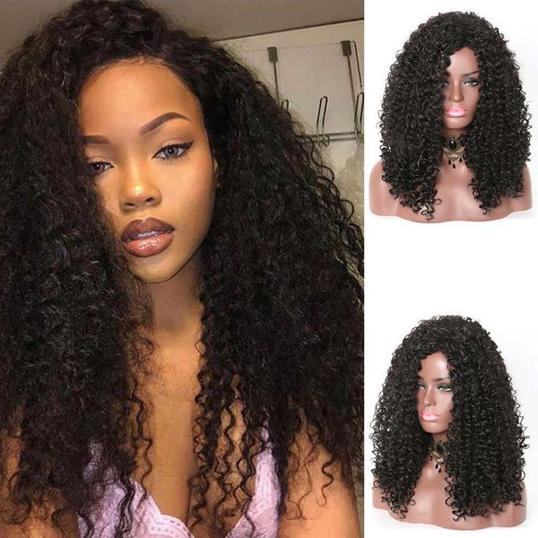 women's wigs ffy long hair small curly wavy high temperature filament headgear, Black
women's wigs ffy long hair small curly wavy high temperature filament headgear, Black