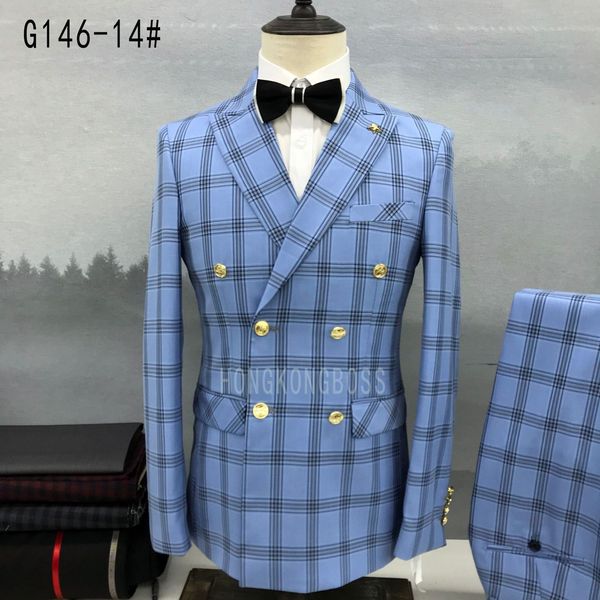 men's suits blazers men double breasted suit trousers business formal dress slim fit groomsmen groom wedding plaid jacket pants 221117, White;black
men's suits blazers men double breasted suit trousers business formal dress slim fit groomsmen groom wedding plaid jacket pants 221117, White;black