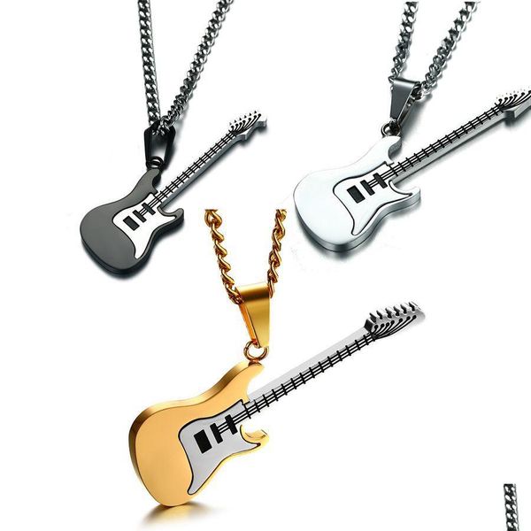 pendant necklaces stainless steel guitar necklaces for men women music lover gifts black gold blue sier color pendant link chain nec dhdz1, Silver
pendant necklaces stainless steel guitar necklaces for men women music lover gifts black gold blue sier color pendant link chain nec dhdz1, Silver