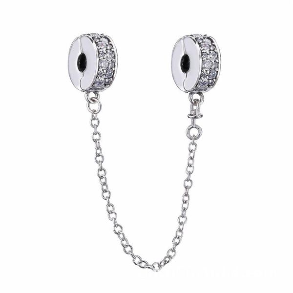 925 sterling silver shining elegance clip safety chain with clear pave cz charm fits european pandora jewelry bead bracelets215s, Black
925 sterling silver shining elegance clip safety chain with clear pave cz charm fits european pandora jewelry bead bracelets215s, Black