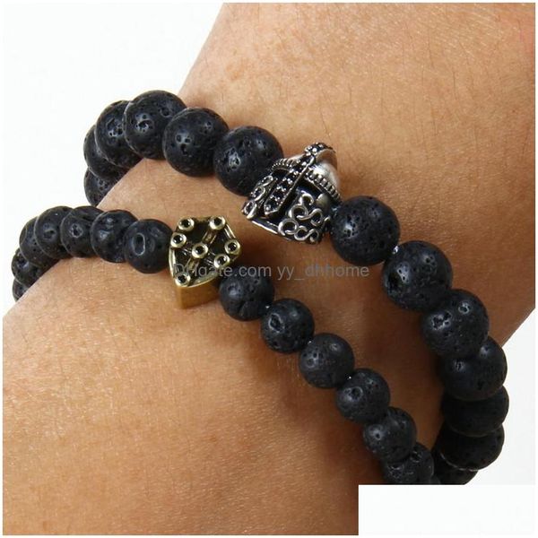 charm bracelets mens jewelry wholesale 10pcs/lot 8mm lava stone with antique sier rose gold micro pave spartan helmet rame bracelets dhpmu, Golden;silver
charm bracelets mens jewelry wholesale 10pcs/lot 8mm lava stone with antique sier rose gold micro pave spartan helmet rame bracelets dhpmu, Golden;silver
