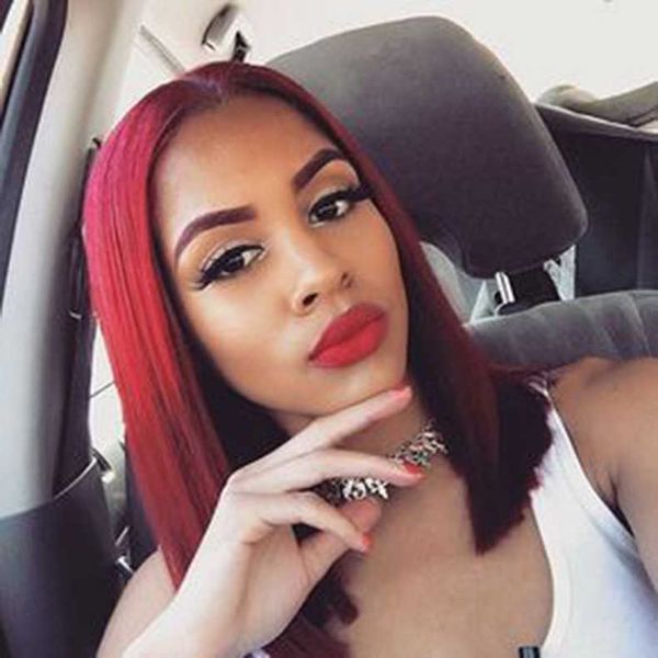 women's wigs female wine red medium split long straight hair rose net headcover, Black
women's wigs female wine red medium split long straight hair rose net headcover, Black
