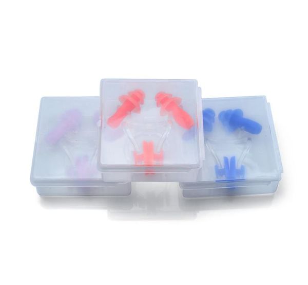 10sets x waterproof soft silicone swimming set nose clip with ear plug earplug with box asssorted colours9860540
10sets x waterproof soft silicone swimming set nose clip with ear plug earplug with box asssorted colours9860540