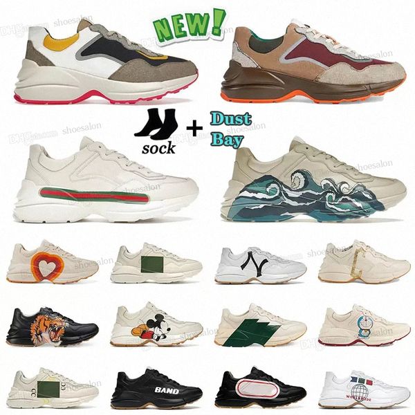 2022 rhyton vintage casual shoes men women multicolor designers sneakers leather ladies luxurys runner trainers brand platform daddy sneaker, Black
2022 rhyton vintage casual shoes men women multicolor designers sneakers leather ladies luxurys runner trainers brand platform daddy sneaker, Black