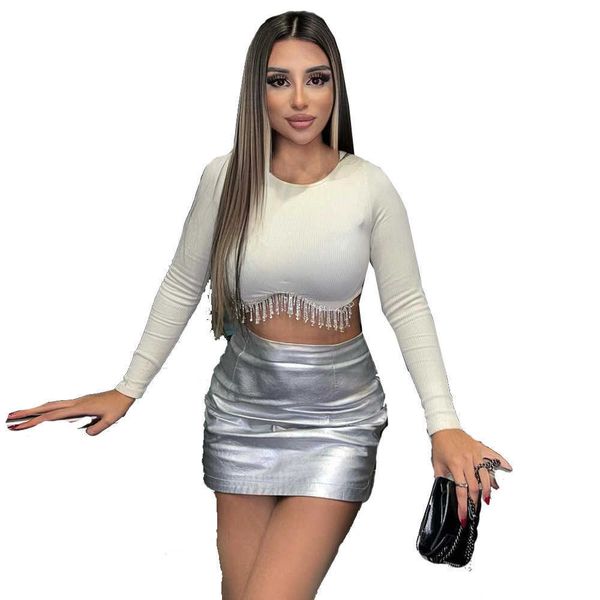 autumn new womens tassel t-shirt slim bodybutton exposed diamond tees nightclub style, White
autumn new womens tassel t-shirt slim bodybutton exposed diamond tees nightclub style, White