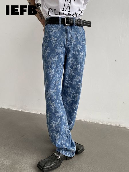 men's jeans iefb personalized leaf print design casual pants fashion niche korean style temperament slim straight jeans 9a2044 221118, Blue
men's jeans iefb personalized leaf print design casual pants fashion niche korean style temperament slim straight jeans 9a2044 221118, Blue