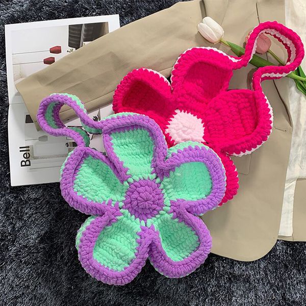 evening bags korean trendy fashion sweet big flower hand woven strip wool handmade diy crochet for women complete 221118
evening bags korean trendy fashion sweet big flower hand woven strip wool handmade diy crochet for women complete 221118