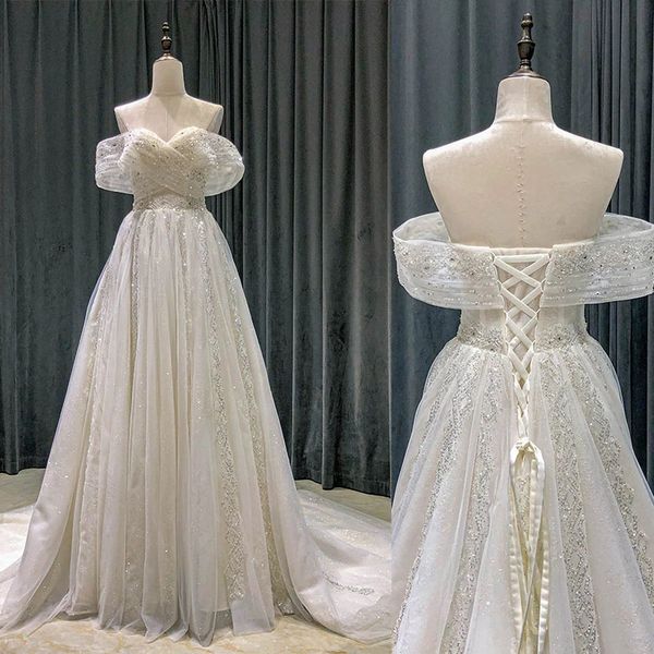 romantic wedding dress off shoulder crystal beaded bridal gowns custom made 2022 real image, White
romantic wedding dress off shoulder crystal beaded bridal gowns custom made 2022 real image, White