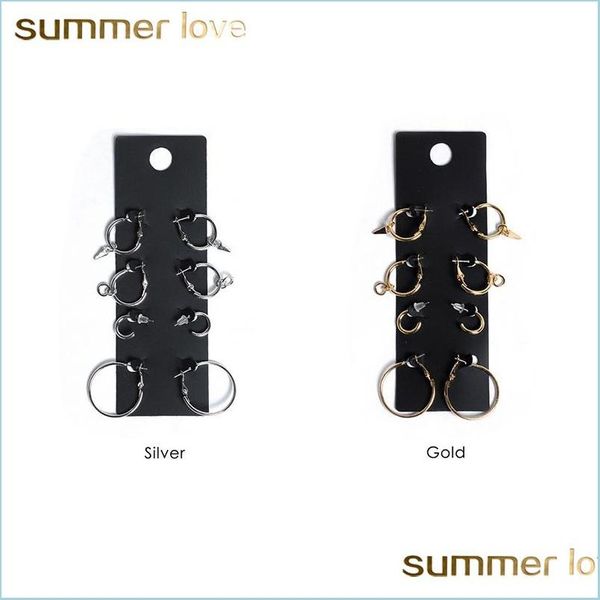 hoop huggie new design 4 pairs hoop earrings set charm pendant minimalist round earring jewelry gift for women drop delivery dh3oc, Golden;silver
hoop huggie new design 4 pairs hoop earrings set charm pendant minimalist round earring jewelry gift for women drop delivery dh3oc, Golden;silver