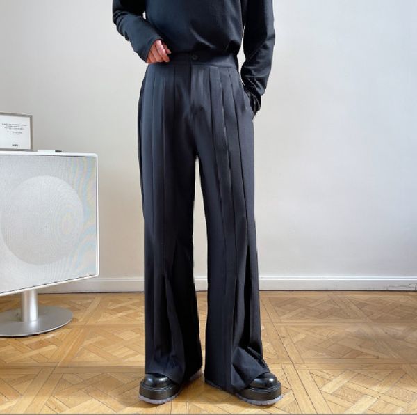 men's pants s6xl fashionable men's loose versatile style pleated casual pants young men's trousers unpressed bell bottoms 221, Black
men's pants s6xl fashionable men's loose versatile style pleated casual pants young men's trousers unpressed bell bottoms 221, Black