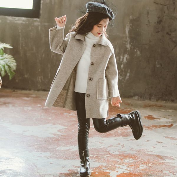 coat kids winter wool blend coats vintage fashion teen girls beige long jackets warm outerwear thick jacket child 7 8 10 12 years old 221118, Blue;gray
coat kids winter wool blend coats vintage fashion teen girls beige long jackets warm outerwear thick jacket child 7 8 10 12 years old 221118, Blue;gray