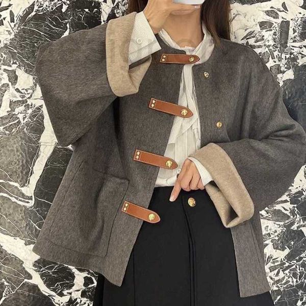 women's wool & blends designer autumn and winter 2022 ce home triumphal arch leather buckle double sided en coat en simple short windbr, Black
women's wool & blends designer autumn and winter 2022 ce home triumphal arch leather buckle double sided en coat en simple short windbr, Black