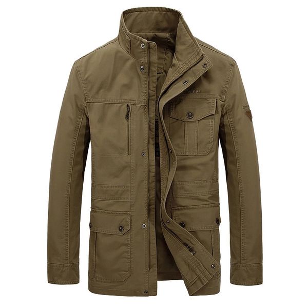 men's down parkas plus size military jacket men spring autumn cotton multipockets quality outwear casual midlong coats male jaqueta mas, Black
men's down parkas plus size military jacket men spring autumn cotton multipockets quality outwear casual midlong coats male jaqueta mas, Black