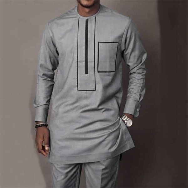 men's tracksuits dashiki suit men grey zippied social long sleeve t-shirt pants 2 piece outfit traditional clothing shirt sweatpants ma, Gray
men's tracksuits dashiki suit men grey zippied social long sleeve t-shirt pants 2 piece outfit traditional clothing shirt sweatpants ma, Gray