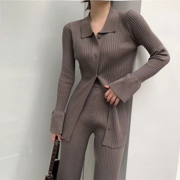 women s two piece pants autumn spring ribbed knit 2pc solid button down lapel elastic waist set fashion office lady outfits 221119, White
women s two piece pants autumn spring ribbed knit 2pc solid button down lapel elastic waist set fashion office lady outfits 221119, White