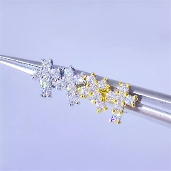 men women allergic s925 sterling silver bling moissanite mini cross earrings studs nice gift for friends, Golden;silver
men women allergic s925 sterling silver bling moissanite mini cross earrings studs nice gift for friends, Golden;silver
