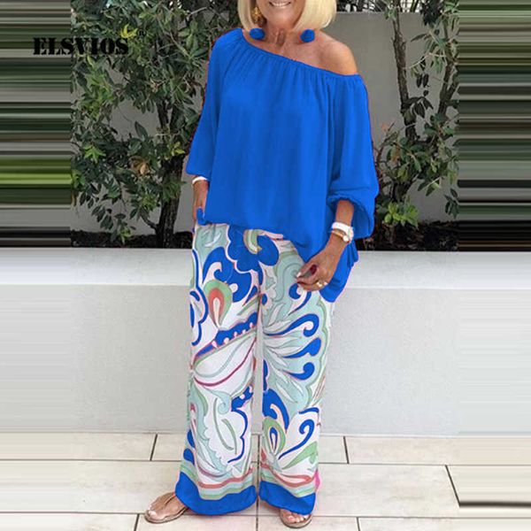 women's two piece pants summer women casual printed slash neck long sleeves two-piece suit loose t-shirt wide leg pants suit elegant sl, White
women's two piece pants summer women casual printed slash neck long sleeves two-piece suit loose t-shirt wide leg pants suit elegant sl, White