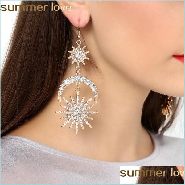 dangle chandelier big luxury sun moon star earrings rhinestone new designer for women jewelry golden boho vintage statement drop de dhnre, Silver
dangle chandelier big luxury sun moon star earrings rhinestone new designer for women jewelry golden boho vintage statement drop de dhnre, Silver