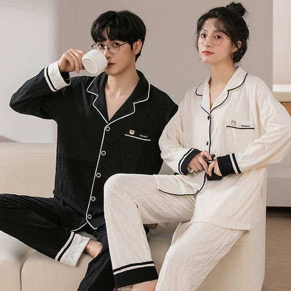 men's sleepwear quheng couple sleepwear cotton winte new pajamas set for woman 2022 autumn long sleeved trousers casual mens home cloth, Black;brown
men's sleepwear quheng couple sleepwear cotton winte new pajamas set for woman 2022 autumn long sleeved trousers casual mens home cloth, Black;brown