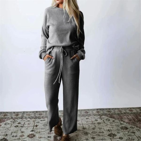 women s two piece pants set pullover sweater tracksuit high waist knit wide leg suit 2 winter costume 221119, White
women s two piece pants set pullover sweater tracksuit high waist knit wide leg suit 2 winter costume 221119, White
