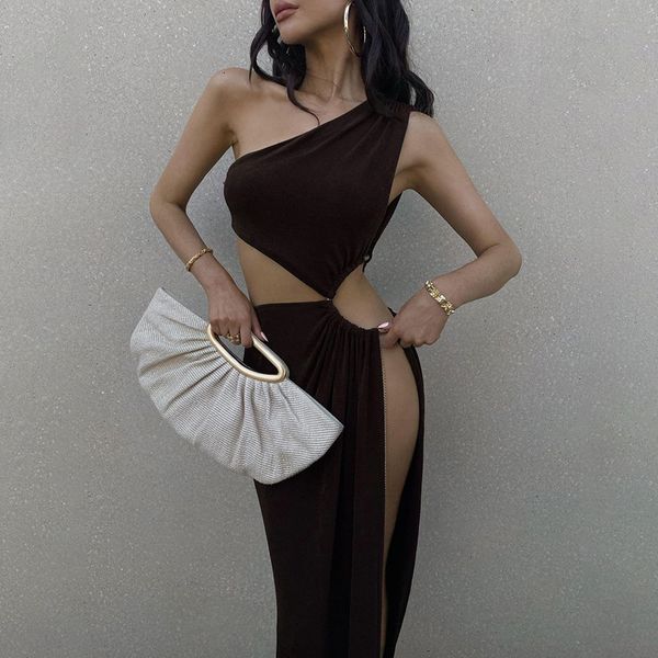 casual dresses elegant one shoulder hollow out metal loop slit maxi dress women irregular high split ruched long prom dress nightclub vestid, Black;gray
casual dresses elegant one shoulder hollow out metal loop slit maxi dress women irregular high split ruched long prom dress nightclub vestid, Black;gray