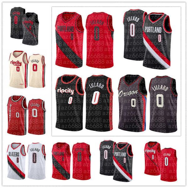 damian lillard basketball jersey portland''trail''blazers''men stephen curry klay thompson james wiseman joel, Black;red