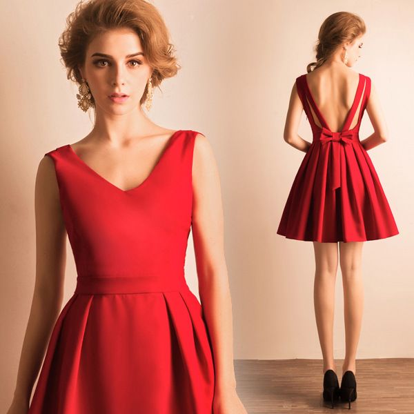 mother of the bride dresses elegant bare back v-neckline short red bridesmaids luxurious 2022 large size new in, Black;red
mother of the bride dresses elegant bare back v-neckline short red bridesmaids luxurious 2022 large size new in, Black;red